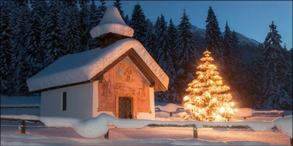 2023 für Firmen | Kategorie Winterlandschaften | Motiv: Kapelle zu Weihnachten - Artikel Nummer 11280