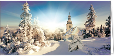 2024 für Firmen | Kategorie Winterlandschaften | Motiv: Zauberhafte Kapelle - Artikel Nummer 11716