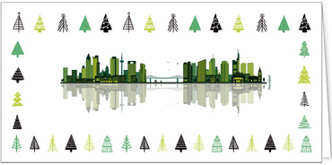 2024 für Firmen | Kategorie Städte Karten | Motiv: Skyline mit Bäumen - Frankfurt - Artikel Nummer 31162-811