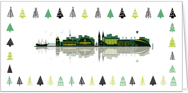 2024 für Firmen | Kategorie Städte Karten | Motiv: Skyline mit Bäumen - Bremen - Artikel Nummer 31164-811