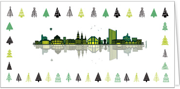 2023 für Firmen | Kategorie Städte Karten | Motiv: Skyline mit Bäumen - Chemnitz - Artikel Nummer 31165-811