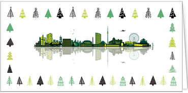 2023 für Firmen | Kategorie Städte Karten | Motiv: Skyline mit Bäumen - Stuttgart - Artikel Nummer 31171-811