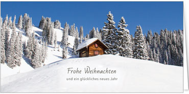 2024 für Firmen | Kategorie Winterlandschaften | Motiv: Hütte im Schnee - Artikel Nummer 41135