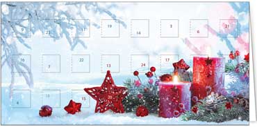 2023 für Firmen | Kategorie Adventkalenderkarten | Motiv: Harmonie im Schnee - Artikel Nummer 41524