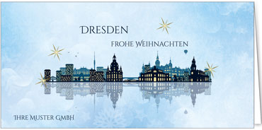 2023 für Firmen | Kategorie Städte Karten | Motiv: Dresden - Modern (Blau) - Artikel Nummer 7022-802