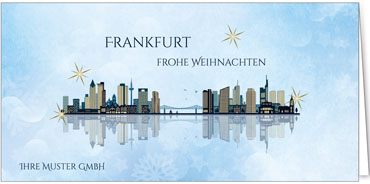 2023 für Firmen | Kategorie Städte Karten | Motiv: Frankfurt - Modern (Blau) - Artikel Nummer 7024-802