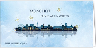2023 für Firmen | Kategorie Städte Karten | Motiv: München - Modern (Blau) - Artikel Nummer 7029-802