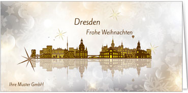 2024 für Firmen | Kategorie Städte Karten | Motiv: Dresden - Modern (Gold) - Artikel Nummer 7034-800