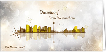 2023 für Firmen | Kategorie Städte Karten | Motiv: Düsseldorf - Modern (Gold) - Artikel Nummer 7035-800