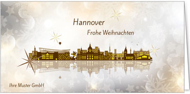 2023 für Firmen | Kategorie Städte Karten | Motiv: Hannover - Modern (Gold) - Artikel Nummer 7038-800