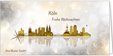 2024 für Firmen | Kategorie Städte Karten | Motiv: Köln - Modern (Gold) - Artikel Nummer 7039-800