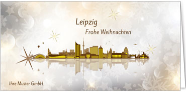 2023 für Firmen | Kategorie Städte Karten | Motiv: Leipzig - Modern (Gold) - Artikel Nummer 7040-800