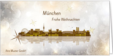 2024 für Firmen | Kategorie Städte Karten | Motiv: München - Modern (Gold) - Artikel Nummer 7041-800