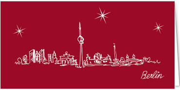 2023 für Firmen | Kategorie Städte Karten | Motiv: Berlin - Line Art (Rot) - Artikel Nummer 7082-805