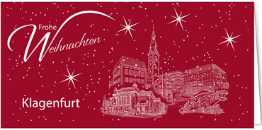 2023 für Firmen | Kategorie Städte Karten | Motiv: Klagenfurt - Sightseeing (Rot) - Artikel Nummer 7102-805