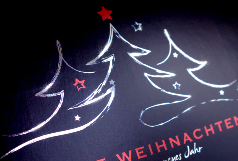 Weihnachtskarten Silbereffekt