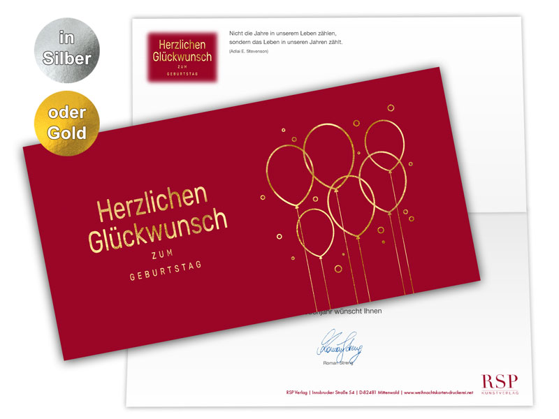 Glückwunschkarten-Motiv - Edle Prägung