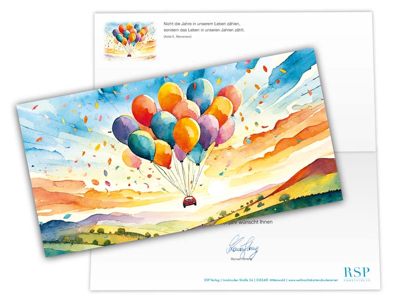 Glückwunschkarten-Motiv - Danke und viel Glück!