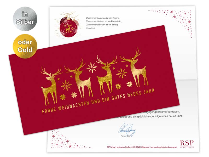 Weihnachtskarten-Motiv Edle Prägung