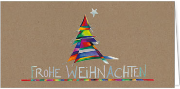 2025 für Firmen | Kategorie - Kraftpapier Optik - | Motiv: Bunter Baum - Artikel Nummer 1017-808