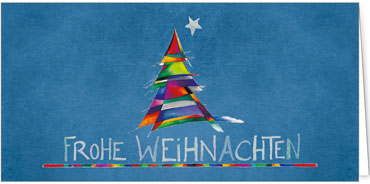 2025 für Firmen | Kategorie - Blaue Struktur Optik - | Motiv: Bunter Baum - Artikel Nummer 1017-810