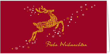 2025 für Firmen | Kategorie Rote Impressionen | Motiv: Rentierschwung - Artikel Nummer 1018-805