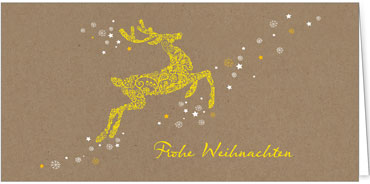 2025 für Firmen | Kategorie - Kraftpapier Optik - | Motiv: Rentierschwung - Artikel Nummer 1018-808