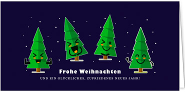 2025 für Firmen | Kategorie Blaue Impressionen | Motiv: Witzige Tannen - Artikel Nummer 1026-804