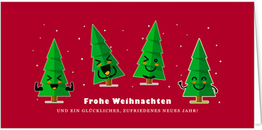 2025 für Firmen | Kategorie Rote Impressionen | Motiv: Witzige Tannen - Artikel Nummer 1026-805