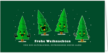 2025 für Firmen | Kategorie Grüne Impressionen | Motiv: Witzige Tannen - Artikel Nummer 1026-806