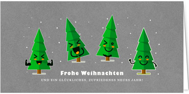 2025 für Firmen | Kategorie - Silber Struktur Optik - | Motiv: Witzige Tannen - Artikel Nummer 1026-807