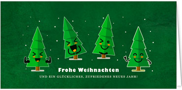 2025 für Firmen | Kategorie - Grüne Struktur Optik - | Motiv: Witzige Tannen - Artikel Nummer 1026-809