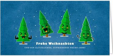 2025 für Firmen | Kategorie - Blaue Struktur Optik - | Motiv: Witzige Tannen - Artikel Nummer 1026-810