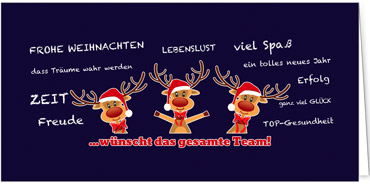 2025 für Firmen | Kategorie Blaue Impressionen | Motiv: Rentier-Team - Artikel Nummer 1027-804