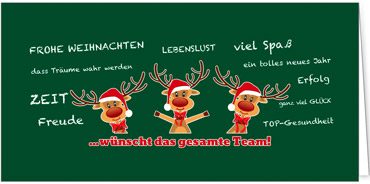2025 für Firmen | Kategorie Grüne Impressionen | Motiv: Rentier-Team - Artikel Nummer 1027-806