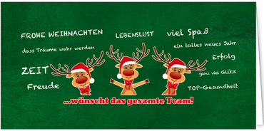 2025 für Firmen | Kategorie - Grüne Struktur Optik - | Motiv: Rentier-Team - Artikel Nummer 1027-809