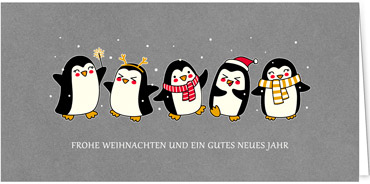 2025 für Firmen | Kategorie - Silber Struktur Optik - | Motiv: Pinguinfreude - Artikel Nummer 1029-807