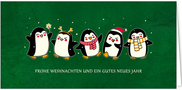 2025 für Firmen | Kategorie - Grüne Struktur Optik - | Motiv: Pinguinfreude - Artikel Nummer 1029-809