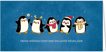 2025 für Firmen | Kategorie - Blaue Struktur Optik - | Motiv: Pinguinfreude - Artikel Nummer 1029-810