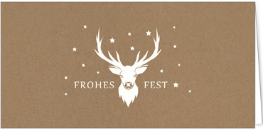 2025 für Firmen | Kategorie - Kraftpapier Optik - | Motiv: Rentierfunkeln - Artikel Nummer 1032-808