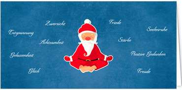 2025 für Firmen | Kategorie - Blaue Struktur Optik - | Motiv: Weihnachtsyogi - Artikel Nummer 1035-810