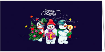 2025 für Firmen | Kategorie Blaue Impressionen | Motiv: Süße Schneemänner - Artikel Nummer 1037-804