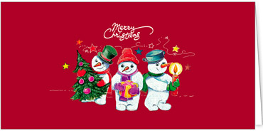 2025 für Firmen | Kategorie Rote Impressionen | Motiv: Süße Schneemänner - Artikel Nummer 1037-805