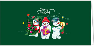 2025 für Firmen | Kategorie Grüne Impressionen | Motiv: Süße Schneemänner - Artikel Nummer 1037-806