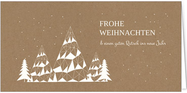 2025 für Firmen | Kategorie - Kraftpapier Optik - | Motiv: Kristallbäume - Artikel Nummer 1043-808