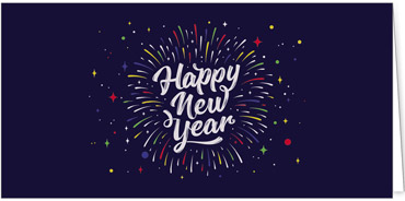 2025 für Firmen | Kategorie Blaue Impressionen | Motiv: Buntes Silvester - Artikel Nummer 1047-804