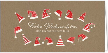 2025 für Firmen | Kategorie - Kraftpapier Optik - | Motiv: Mützentanz - Artikel Nummer 1048-808