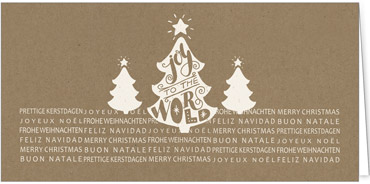 2025 für Firmen | Kategorie - Kraftpapier Optik - | Motiv: Joy to the World - Artikel Nummer 1050-808