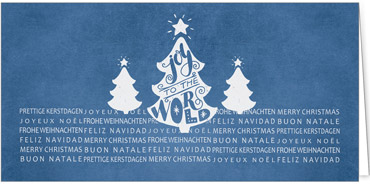 2025 für Firmen | Kategorie - Blaue Struktur Optik - | Motiv: Joy to the World - Artikel Nummer 1050-810