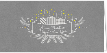 2025 für Firmen | Kategorie - Silber Struktur Optik - | Motiv: Frohe Bescherung - Artikel Nummer 1059-807